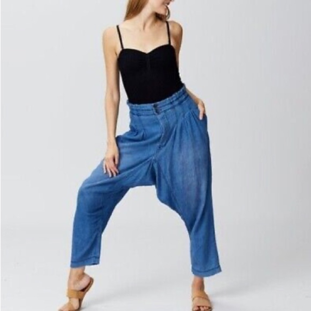 Free People We The Free Mover Shaker Soft Denim Harem Pants